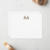 Carte de correspondance élégante monogramme en or  (Devant/Arrière en situation)