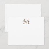 Carte de correspondance élégante monogramme en or  (Devant / Derrière)