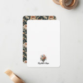 Carte De Correspondance Élégante papeterie Florale personnalisée (Devant/Arrière en situation)