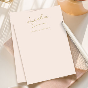 Carte De Correspondance Élégante papeterie personnalisée Blush Pink Gold