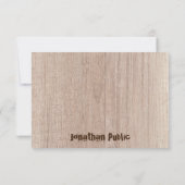 Carte De Correspondance Élégante planche en bois Look Script manuscrit (Dos)