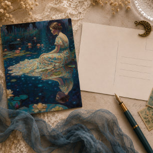 Carte De Correspondance Élégante Sérénité Vintage au Clair de Lune, Tons P
