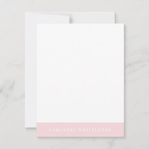 Carte De Correspondance Élégante simple superposition claire rose nom cart