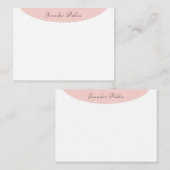 Carte De Correspondance Élégante tendance Calligraphie moderne Blush Rose  (Devant / Derrière)
