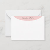 Carte De Correspondance Élégante tendance Calligraphie moderne Blush Rose  (Dos)