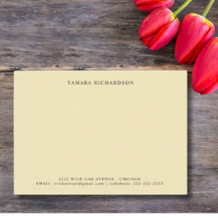 Carte De Correspondance Élégante Vanille minimaliste personnalisée