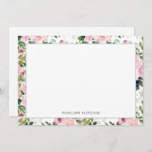 Carte De Correspondance Élégante verdure Frontière Florale Moderne (Devant / Derrière)