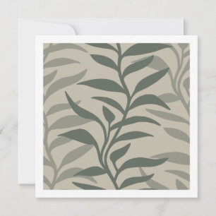 Carte De Correspondance Élégantes silhouettes minimalistes de plantes dans