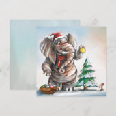 Carte De Correspondance Elephant and Mouse Card - by Monika Marzec (Devant / Derrière)