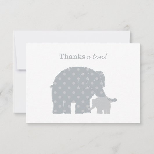 Carte De Correspondance Éléphant Mère Bébé Taches Grises (Devant)