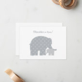 Carte De Correspondance Éléphant Mère Bébé Taches Grises (Devant/Arrière en situation)