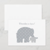 Carte De Correspondance Éléphant Mère Bébé Taches Grises (Devant / Derrière)