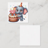 Carte De Correspondance Éléphant Mignon 12e Anniversaire (Devant / Derrière)