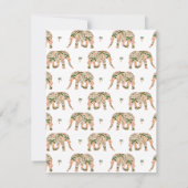 Carte De Correspondance Eléphants ornés de Paisley Floral (Dos)