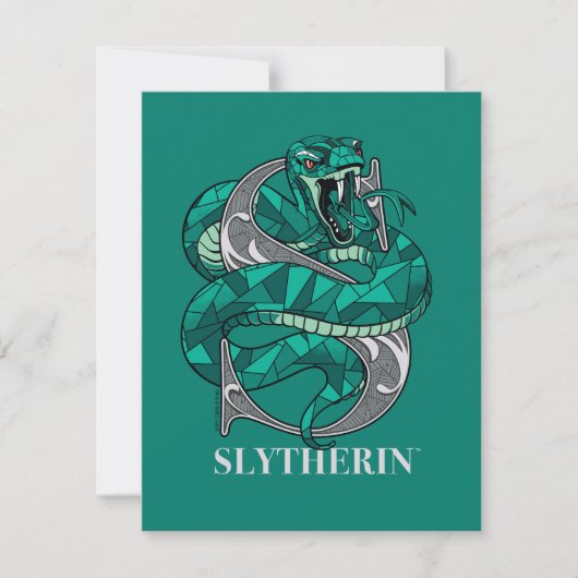 Carte De Correspondance Emblème hachuré SLYTHERIN™ (Devant)