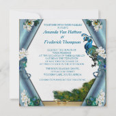 Carte De Correspondance Emerald Green Royal Indian Peacock Mariage (Dos)