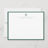 Carte De Correspondance Emerald Green Simple Stationery moderne classique (Devant)