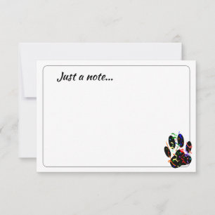 Carte De Correspondance Empreinte de patte de chien avec un serpentin de c