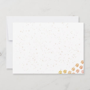 Carte De Correspondance Empreintes de Patte de Chien Peintes Aquarelle Vie