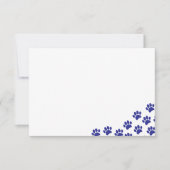 Carte De Correspondance Empreintes de patte de chiot bleu (Devant)