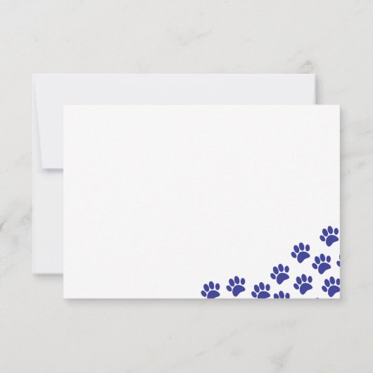 Carte De Correspondance Empreintes de patte de chiot bleu (Dos)
