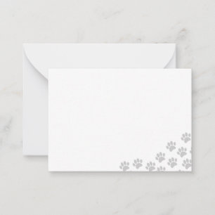Carte De Correspondance Empreintes de pattes de chiot rose