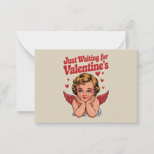 Carte De Correspondance En attendant l'Amour Cupidé Rétro de Saint Valenti
