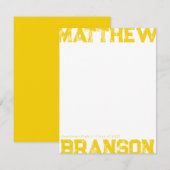 Carte de correspondance en lettrage grossier jaune (Devant / Derrière)