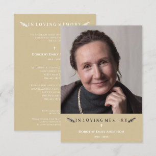 Carte De Correspondance En Mémoire Amoureuse Photo Minimaliste Aimés Or