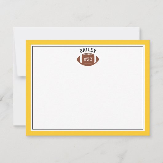 Carte de correspondance en papeterie jaune nom et (Devant)