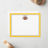 Carte de correspondance en papeterie jaune nom et (Devant/Arrière en situation)