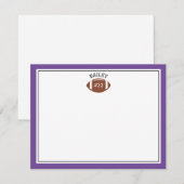 Carte de correspondance en papeterie violette Foot (Devant / Derrière)