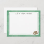 Carte de correspondance en papier à lettres vert a (Devant / Derrière)