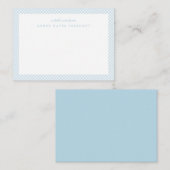 Carte De Correspondance en vichy bleu enfant personnalisé (Devant / Derrière)