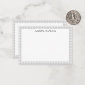 Carte De Correspondance en vichy Bordure mince simple et moderne (Devant/Arrière en situation)