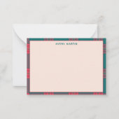 Carte De Correspondance en vichy Plaid Merci personnalisé (Devant)