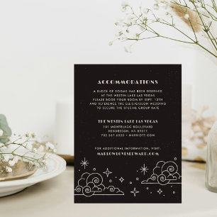 Carte De Correspondance Enclosure de mariage céleste Black Moon & Stars