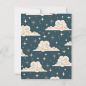 Carte De Correspondance Enclosure de mariage céleste Lune & Étoiles de Tea (Dos)