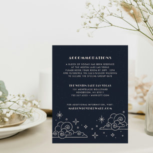 Carte De Correspondance Enclosure de mariage céleste Navy Moon & Stars