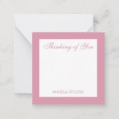 Carte De Correspondance Enclosure Fleur Rose Simple Personnalisée (Devant)