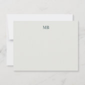 Carte De Correspondance Encre Abstraite Monogram Blue Olive Green (Devant)