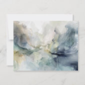 Carte De Correspondance Encre Abstraite Monogram Blue Olive Green (Dos)