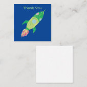 Carte De Correspondance Enfantin fusée spatiale verte Personnalisé (Devant / Derrière)