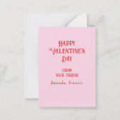 Carte De Correspondance Enfants Cute Chat Valentine's Day (Dos)