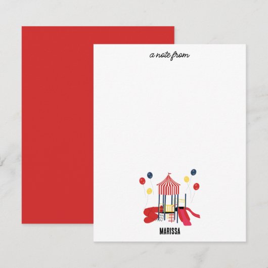 Carte De Correspondance Enfants de terrain de jeu Garçons Filles Anniversa (Devant / Derrière)