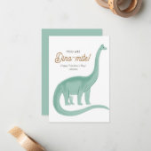 Carte De Correspondance Enfants Dinosaure Dinomite Saint Valentin en class (Devant/Arrière en situation)