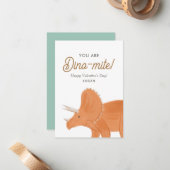 Carte De Correspondance Enfants dinosaure Dinomite Saint-Valentin en class (Devant/Arrière en situation)