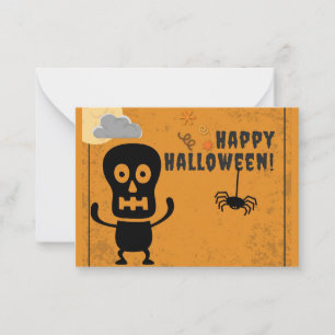 Carte De Correspondance Enfants Halloween Éffrayant Squelette