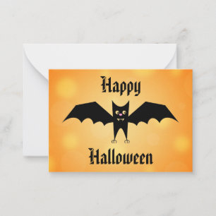 Carte De Correspondance Enfants Joyeux Halloween Cute Black Bat