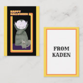 Carte De Correspondance Enfants mignons Halloween Dracula Vampire (Devant / Derrière)